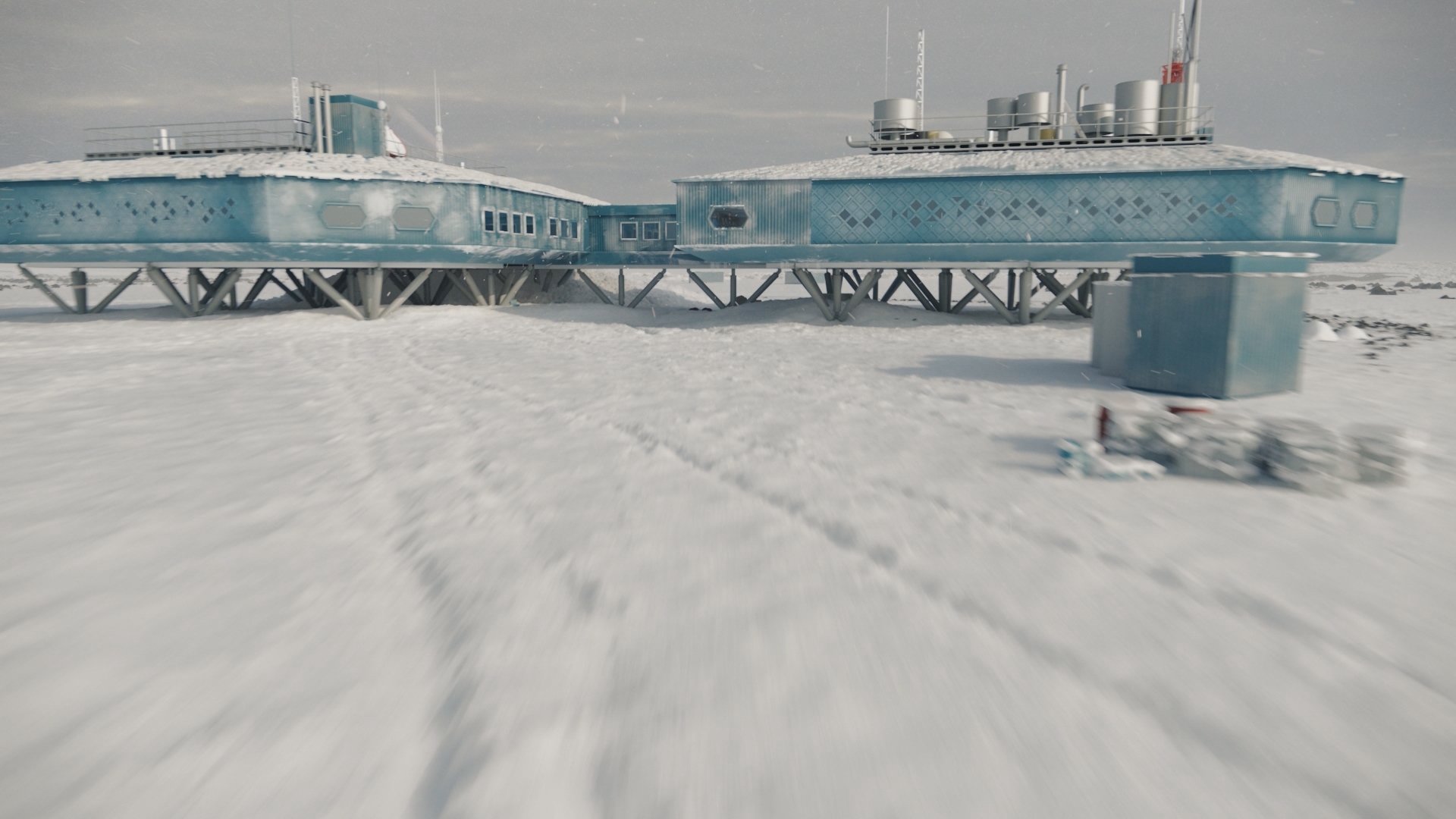 Antarctic polar research base CG environment